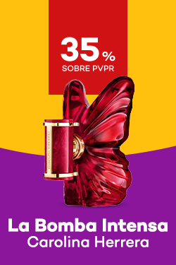 Novidades La Bomba Intensa da marca Carolina Herrera com destaque promocional de 35% obre pre&ccedil;o de Venda ao P&uacute;blico Recomendado